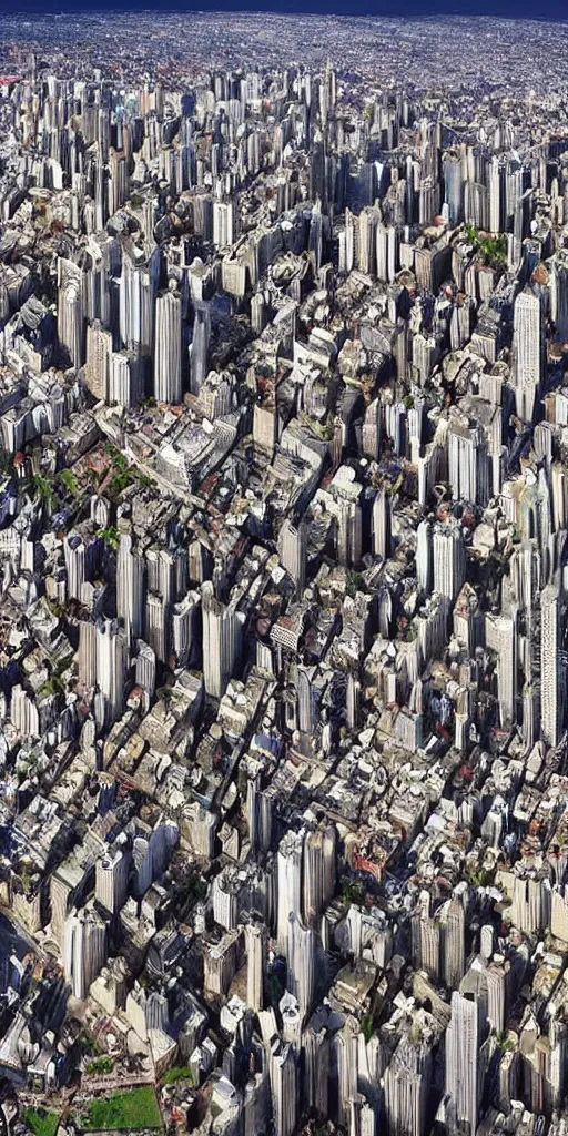 Prompt: three - dimensional city, 1 0 0, 0 0 0 people live in one square kilometer of land