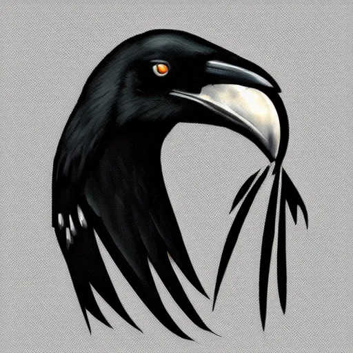 Prompt: Raven, in the style of dribbble.com team mascot
