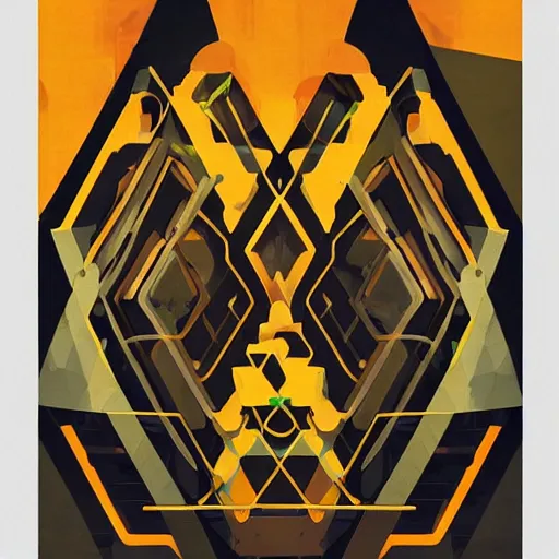 Prompt: flat painting of cyberpunk propaganda dictator poster biomorphic forms, geometric patterning, decorative by marlina vera