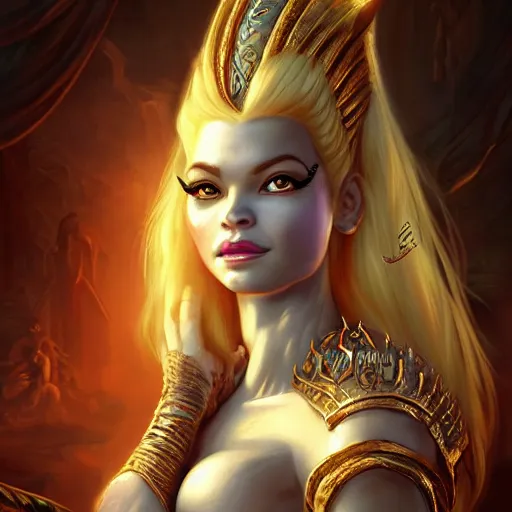 Image similar to old world masters portrait of a beautiful female hybrid atlantean anubis alien warrior elsa jean, regal, realistic, refined, detailed digital art, francois boucher, oil painting, michael cheval, esao andrews, steampunk, walt disney ( 1 9 3 7 ), highly detailed, cinematic lighting, unreal engine, 8 k, hd