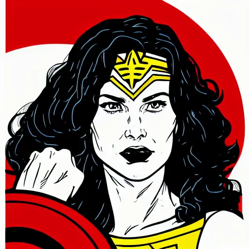 Image similar to portrait of wonder woman, by laurie greasley