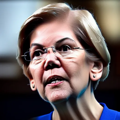 Prompt: 4 k detailed photo of elizabeth warren as a man to become president