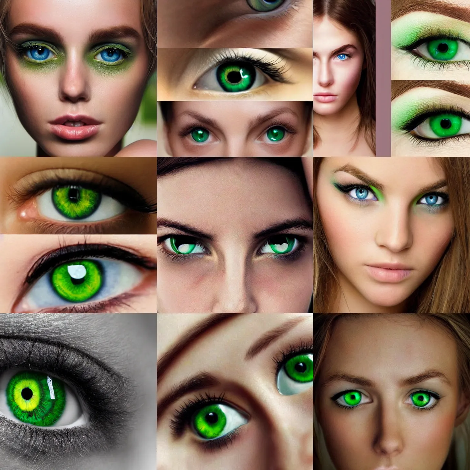 Prompt: human face very very very very beautiful green eyes