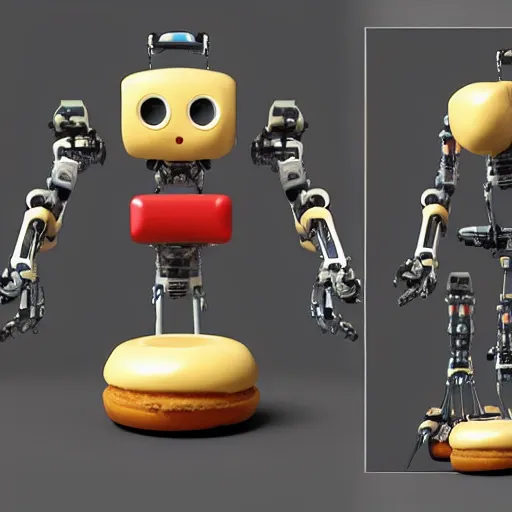 Image similar to a robot shaped like a donut photorealistic hd