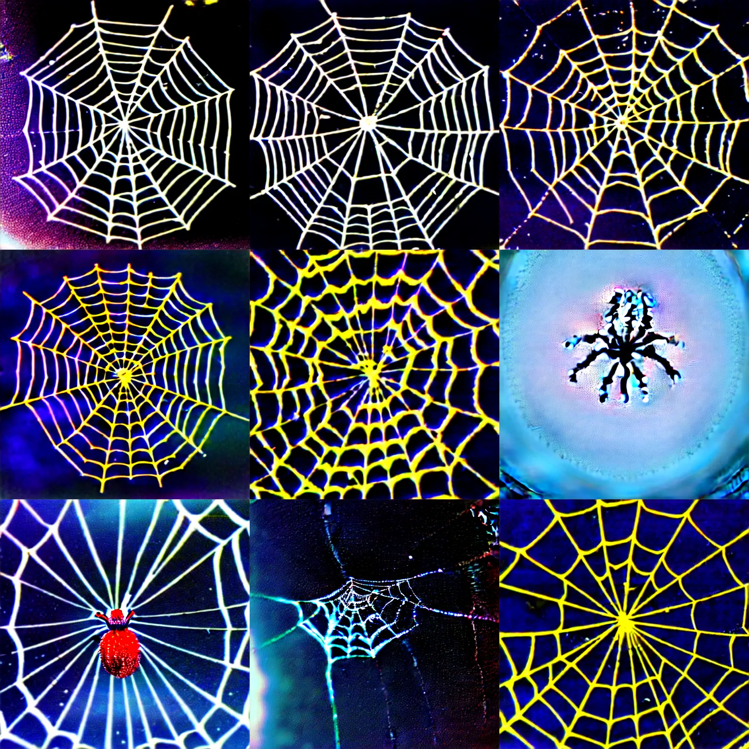 Prompt: spider web in space