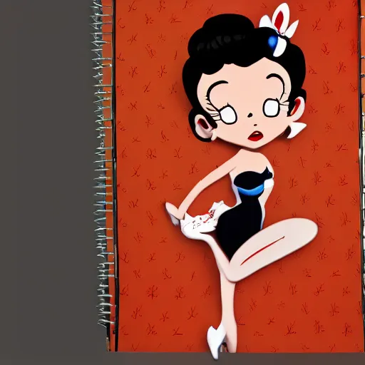 Image similar to betty boop, animated cartoon character created by max fleischer, grim natwick. highly detailed and intricate, soft box lighting, hdr 8 k