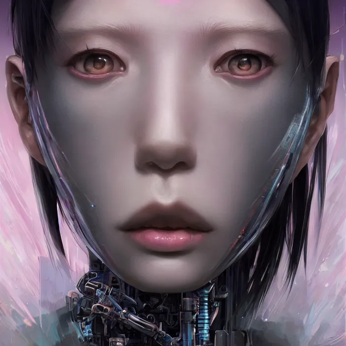 Image similar to symmetrical anime cyborg - by tom bagshaw, by ilya kuvshinov, rtx rendering, octane render 1 2 8 k, maya, extreme high intricate details by wlop, digital anime art by ross tran, medium shot, close up shot, composition by sana takeda, dramatic lighting by greg rutkowski, 8 k, trending on artstation