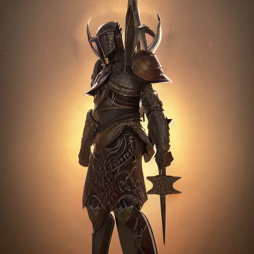 Image similar to a divine templar in heay armor standing in a field, au naturel, hyper detailed, digital art, trending in artstation, cinematic lighting, studio quality, smooth render, unreal engine 5 rendered, octane rendered, art style by klimt and nixeu and ian sprigger and wlop and krenz cushart