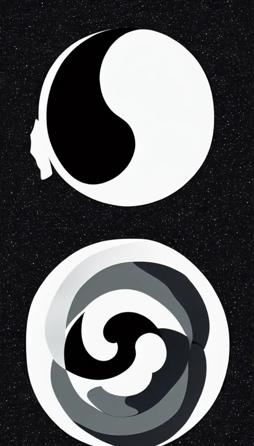 Prompt: Abstract representation of ying Yang concept, by Wit Studio