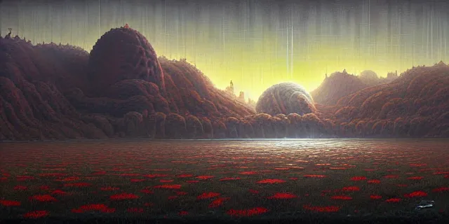 Image similar to painting abstract by tomasz alen kopera and svetlin velino by eddie jones and simon stahlenhag