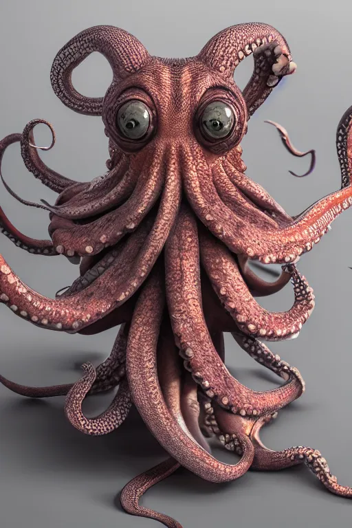Prompt: cute octopus, ultra realistic, concept art, intricate details, highly detailed, photorealistic, octane render, 8 k