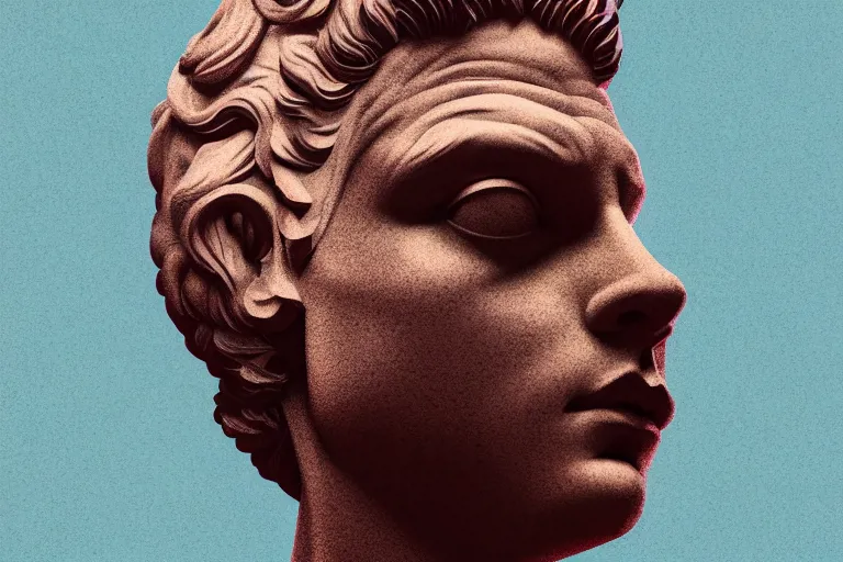 Image similar to stoic statue wearing clothing, vector scape, vaporwave, aesthetic, naturel, hyper detailed, digital art, trending in artstation, cinematic lighting, studio quality, smooth render, unreal engine 5 rendered, octane rendered, art style by klimt and nixeu and ian sprigger and wlop and krenz cushart