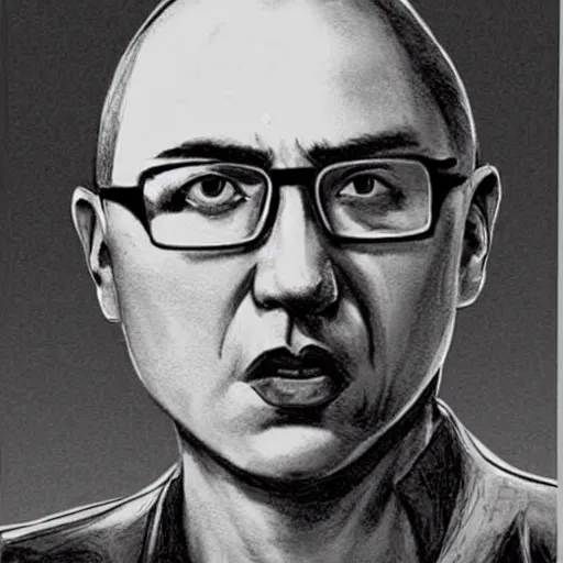 Prompt: Mikhail Borisovich Khodorkovsky portrayed in satanic, infernal art style