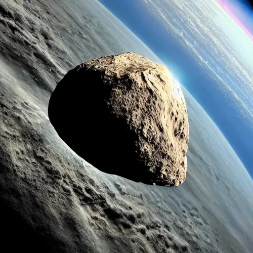 Prompt: an giant asteroid entering the earth\'s atmosphere from ground perspective, apocalyptic