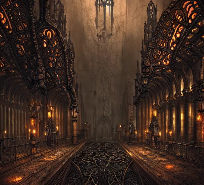 Image similar to steam necropolis, memento mori, gothic, neo - gothic, art nouveau, hyperdetailed copper patina medieval icon, stefan morrell, philippe druillet, ralph mcquarrie, concept art, steampunk, unreal engine, detailed intricate environment, octane render, moody atmospherics, volumetric lighting, ultrasharp, ominous, otherworldly