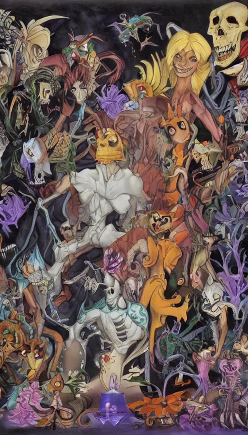 Image similar to life and death mixing together, by don bluth