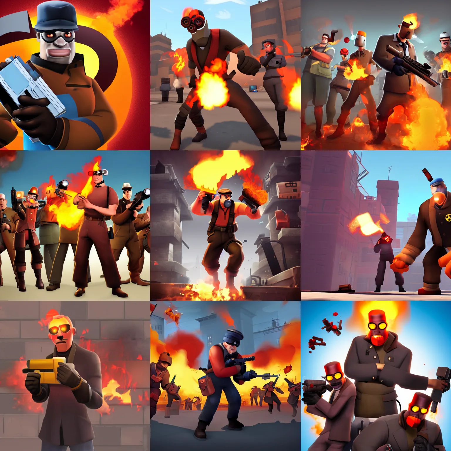 Prompt: Team Fortress 2, The pyro