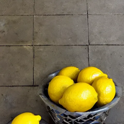 Prompt: a 2 by 2 array grid of lemons