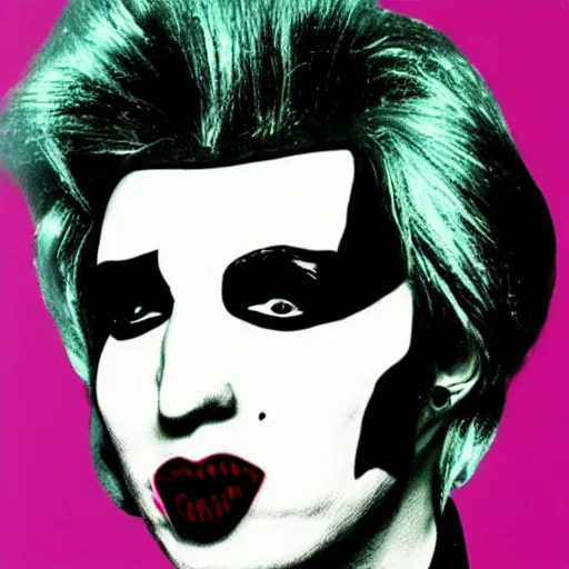 Image similar to andy warhol as marilyn manson