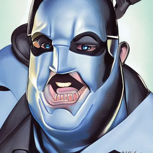 Image similar to paul blart as batman, pixar cute, highly detailed, sharp focus, digital painting, artwork by Victor Adame Minguez + Yuumei + Tom Lovell + Sandro Botticelli