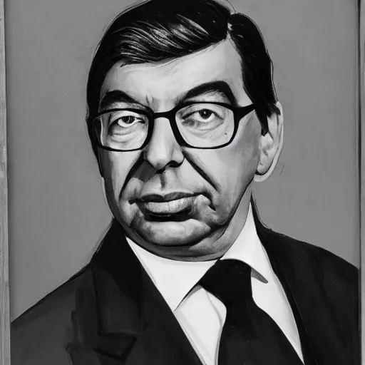 Image similar to [portrait of dark Patrick Balkany]