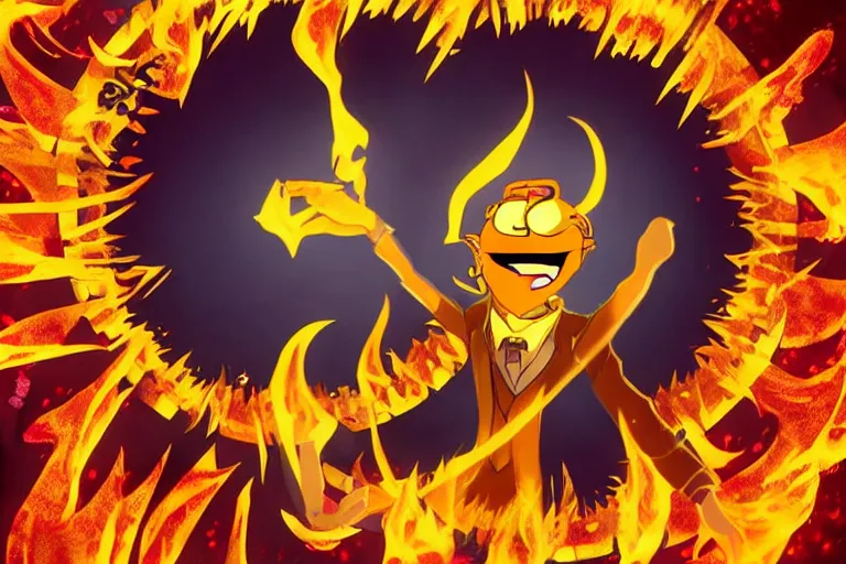 Prompt: A-X-O-L-O-T-L, my time has come to burn, i invoke the ancient power that i may return, quoted by Bill Cipher