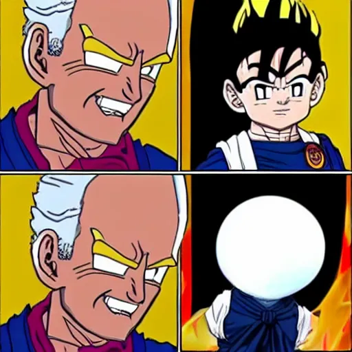 Image similar to a joe biden in dragon ball z