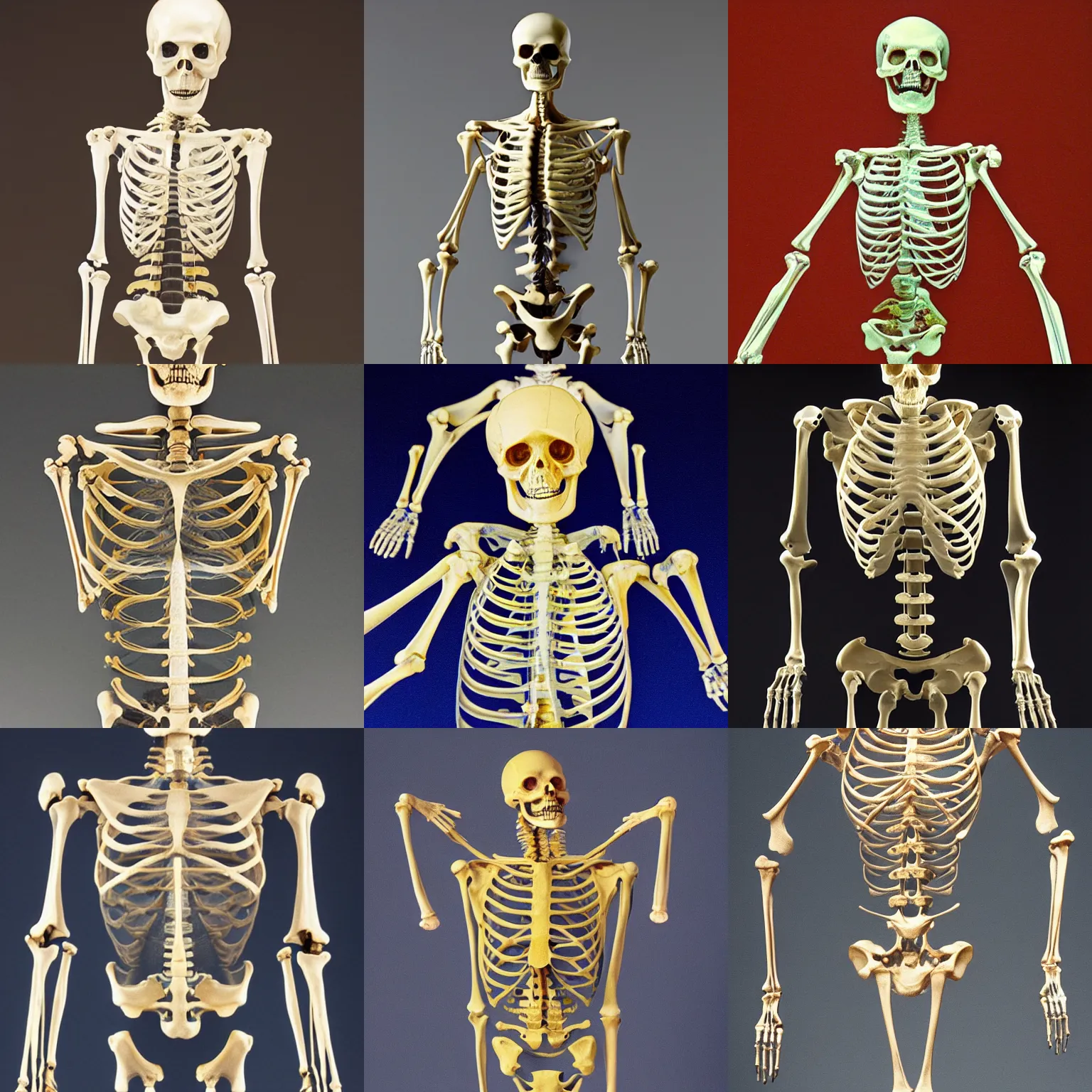 Prompt: a sculpture of a human skeleton, vintage 9 0 s hologram