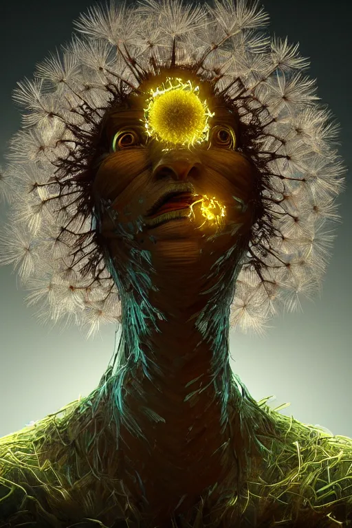 Prompt: a humanoid figure dandelion monster. intricate artwork by tooth wu wlop beeple dan mumford concept art, octane render, trending on art station