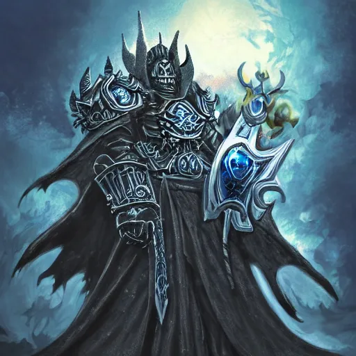 the lich king, world of warcraft, in the style of | Stable Diffusion