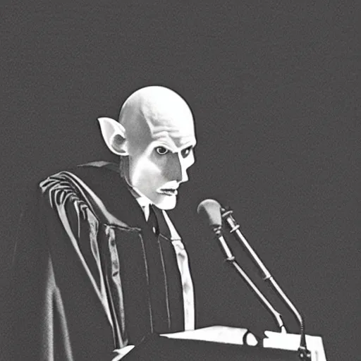 Prompt: nosferatu gives university graduation speech