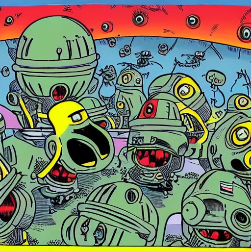 Image similar to the invasion of the aliens and other amusing things by Matt Groening