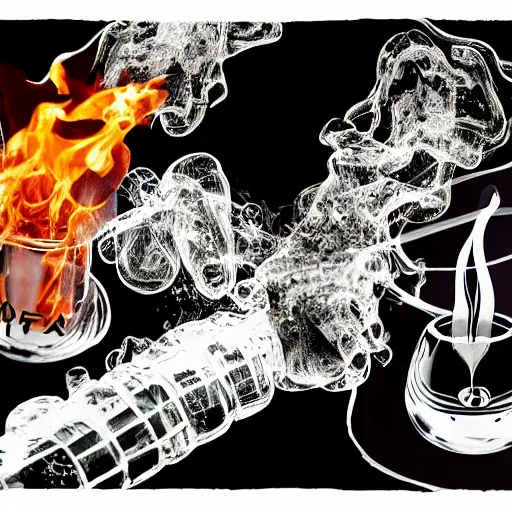 Image similar to cannabis paraphernalia bong water pipe, weed, fire, smoke, petros afshar