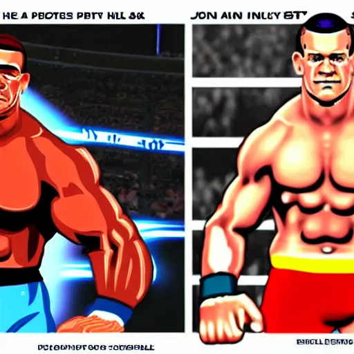 Image similar to John Cena in the style of PS1 graphics