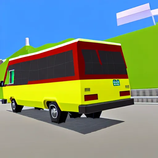 Image similar to breaking bad winnebago driving minigame, nintendo 6 4 screenshot, low poly, aliased