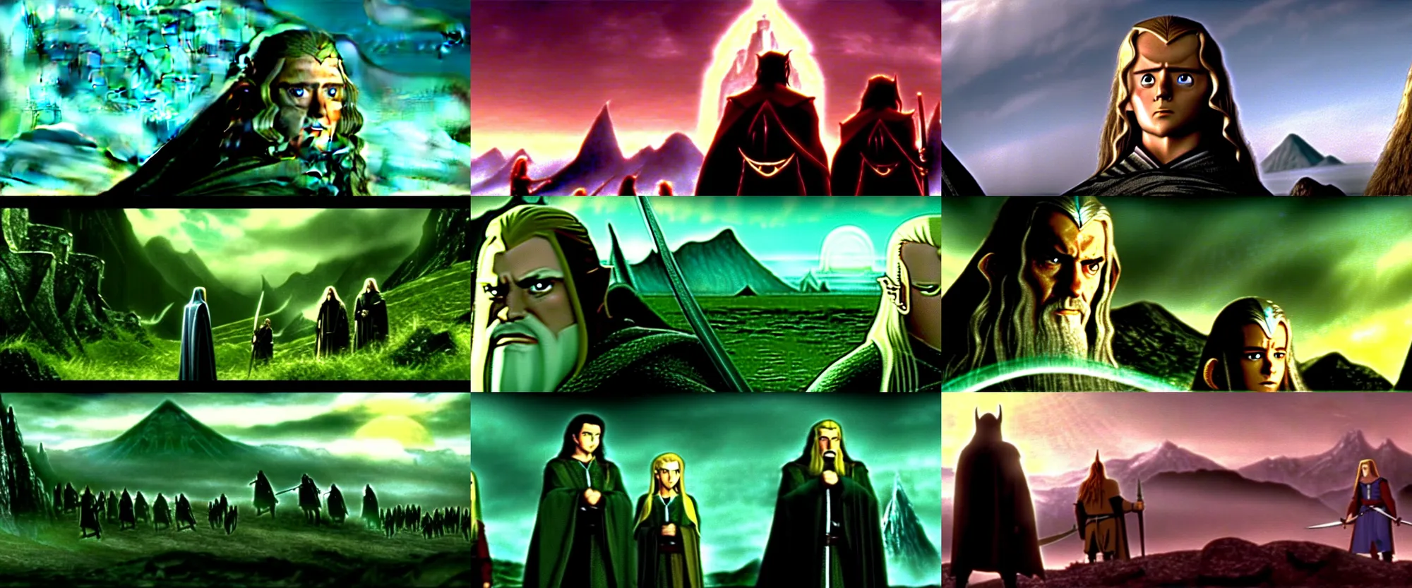 Image similar to a still frame from The Lord of the Rings: The Two Towers (2002), Toonami