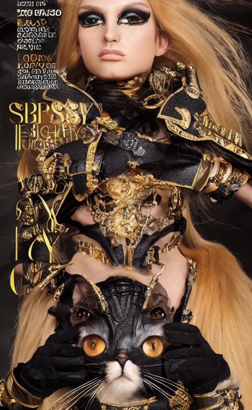 Image similar to a costume exclusively designed by versace for furry catgirls, luxury, expensive, high fashion magazine cover, furry, photo portrait, symmetry, awesome exposition, very detailed, highly accurate, professional lighting diffracted lightrays, 8 k, sense of awe