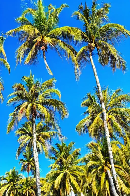 Image similar to beckoning palms over crystal clear water beautiful sunny day