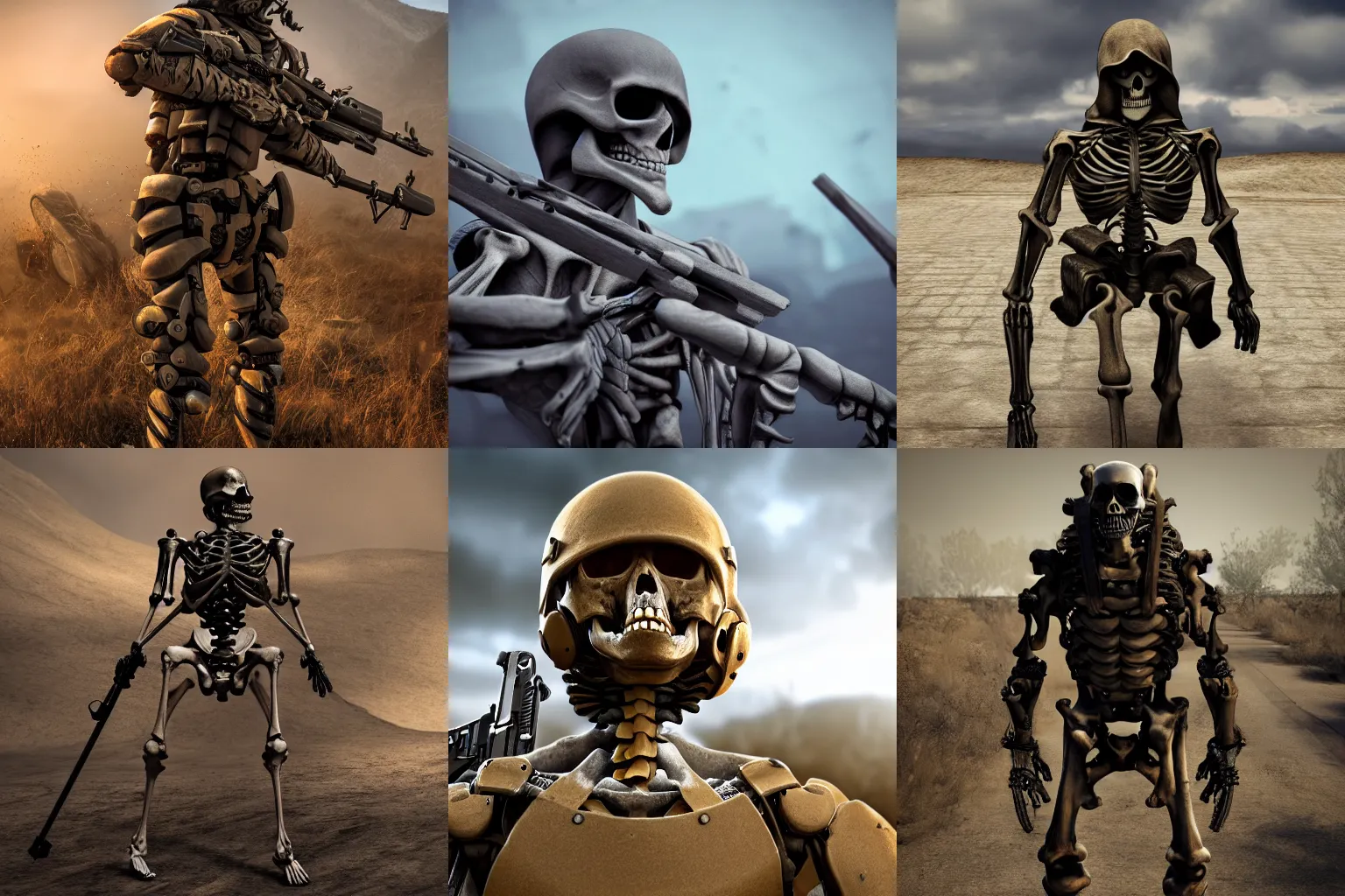 Image similar to Skeleton soldier, tactical gear, cinematic composition, hyper realistic, 4k resolution