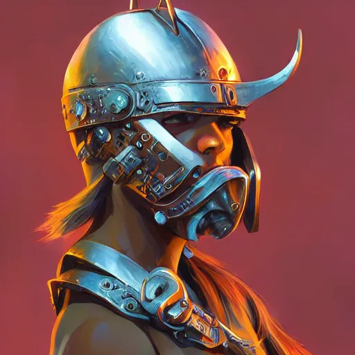 Image similar to cyberpunk viking helmet mask warrior goddess robot ninja fantasy, art gta 5 cover, official fanart behance hd artstation by jesper ejsing, by rhads, makoto shinkai and lois van baarle, ilya kuvshinov, ossdraws