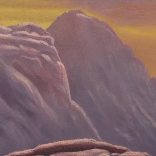 Image similar to beautiful oil painting of joe rogan meditating at the top of mountain