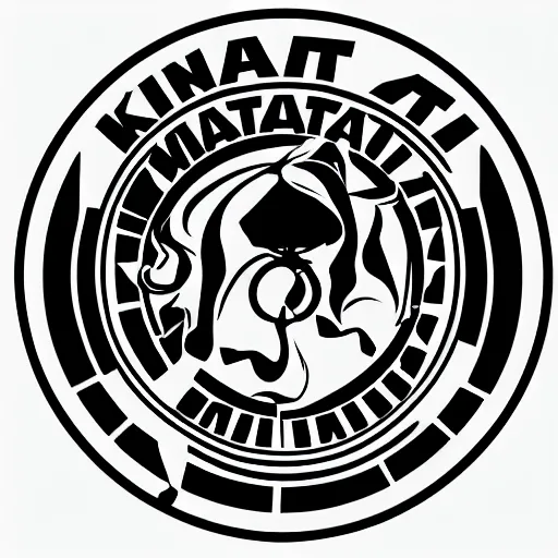 Prompt: a logo about martial arts, karate, kung-fu, vectorial, black and white, highly detailed, symmetric