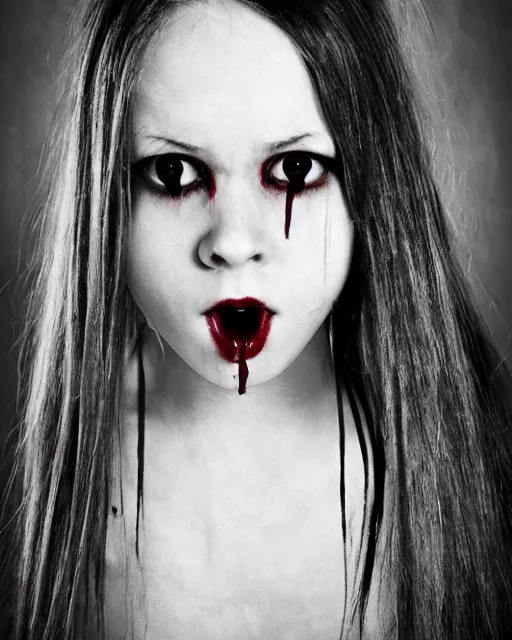 Image similar to psycho yandere obsessed girl, depressive, horror, dark, studio quality, portrait photo, award winning,