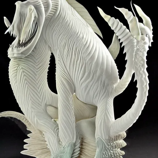 Image similar to mythical creepy creature made by rene lalique