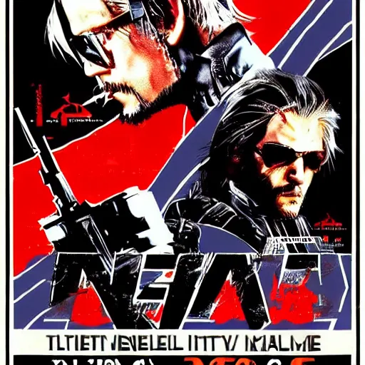 Image similar to poster for metal gear the movie 1 9 8 7