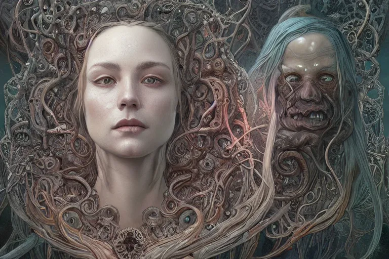 Image similar to a lovecraftian painting of cthulhu face of cosmic horror, cosmic horror elements, ultra realistic, concept art, intricate details, eerie, highly detailed, photorealistic, octane render, 8 k, unreal engine. art by artgerm and greg rutkowski and alphonse mucha