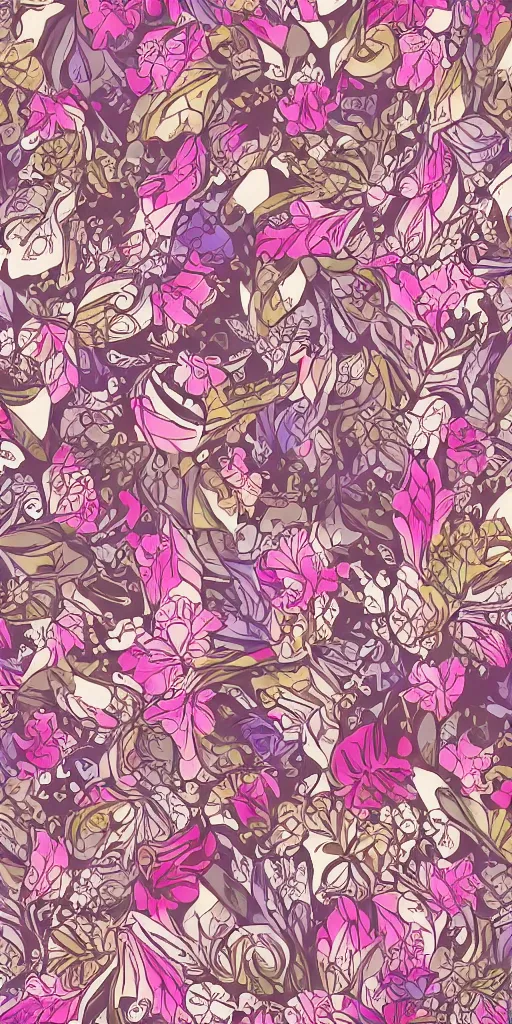 Prompt: ornate decorative floral pattern background, digital asset, line art, watercolour, pretty flowers, leaves, pbr, 8 k, kdp, perfect symmetry, in the style of cath kidston, emma bridgewater and paperchase