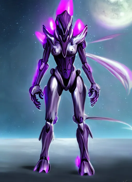 Image similar to cinematic body shot, galactic sized proportional stunning beautiful hot female warframe, sleek mecha goddess dragon head, metal ears, led purple eyes, smooth fuschia skin, smooth silver armor, floating in space, holding a galaxy, epic proportions, epic size, epic scale, furry art, dragon art, giantess art, warframe fanart, furaffinity, octane