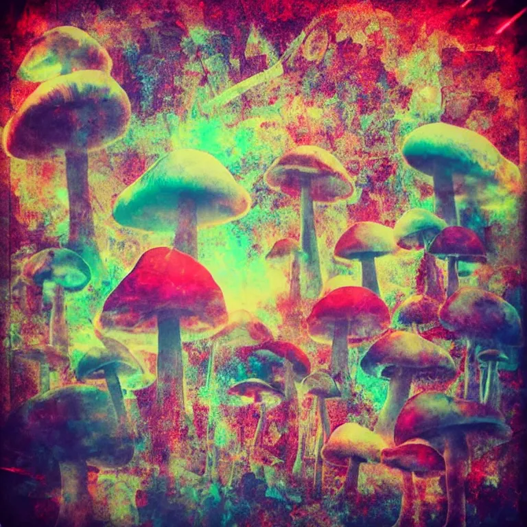 Image similar to double exposure of dally life, symbols of live, explosion, cyber mushroom city, love is the most relevant theme, love is infinity, love is begin of all, 8 k resolution, artistic mode, artistic, trending on instagram, long exposure, love art, serious, fantasy and dreams vibes, mushrooms style and macro style, colorful picture