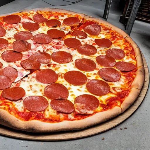 Prompt: the worlds biggest pizza, studio lighting, 4 k, delicious